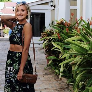 Two Piece Floral Maxi Dress